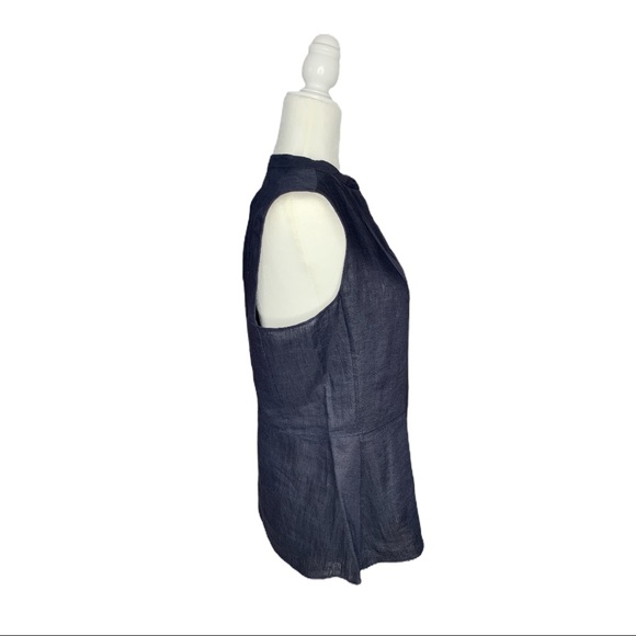 Tory Burch Linen and Silk Sleeveless Blouse - Picture 3 of 7